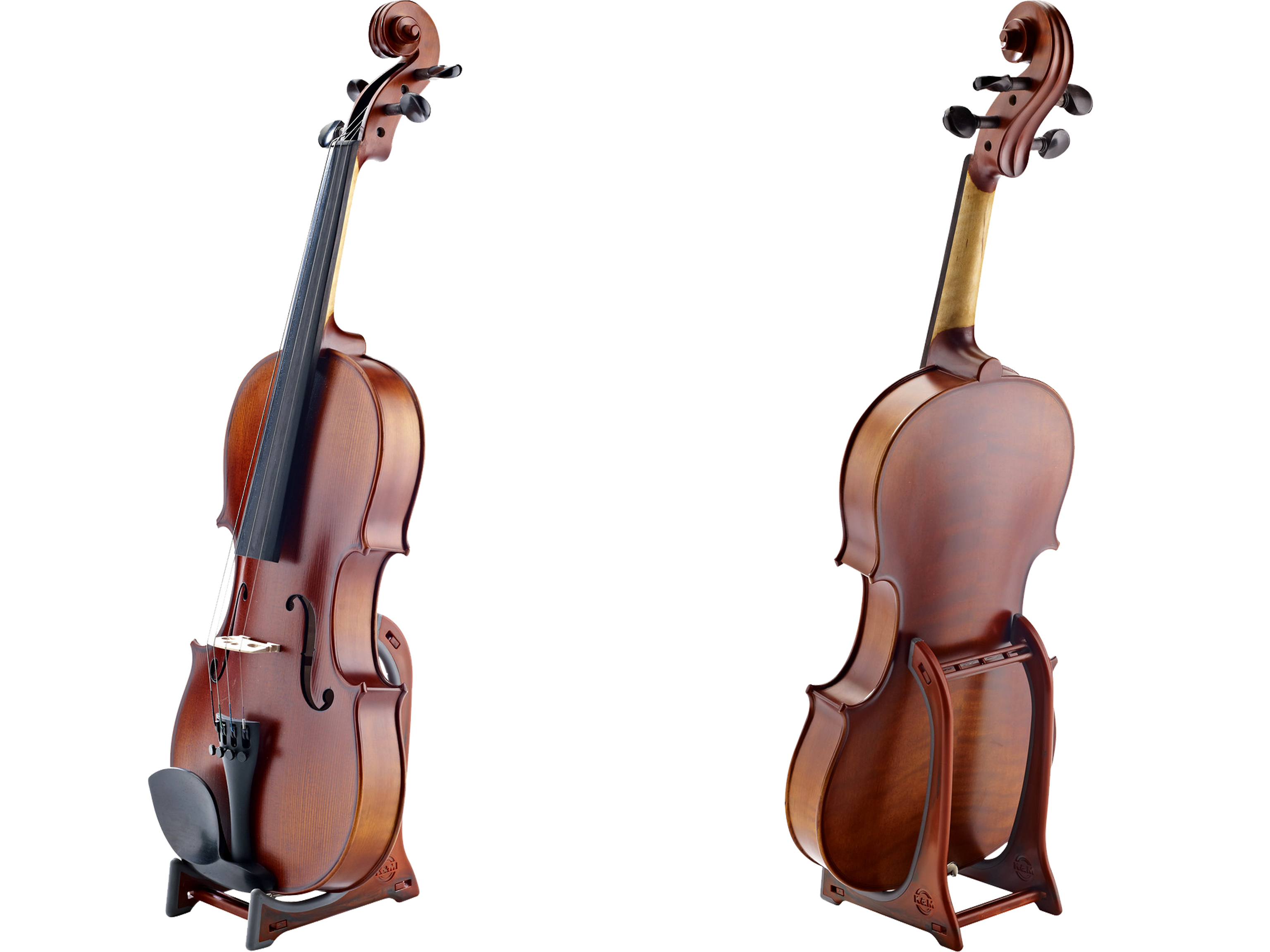 K&M 15550 Displayständer Violinen-/Ukulele Holzoptik