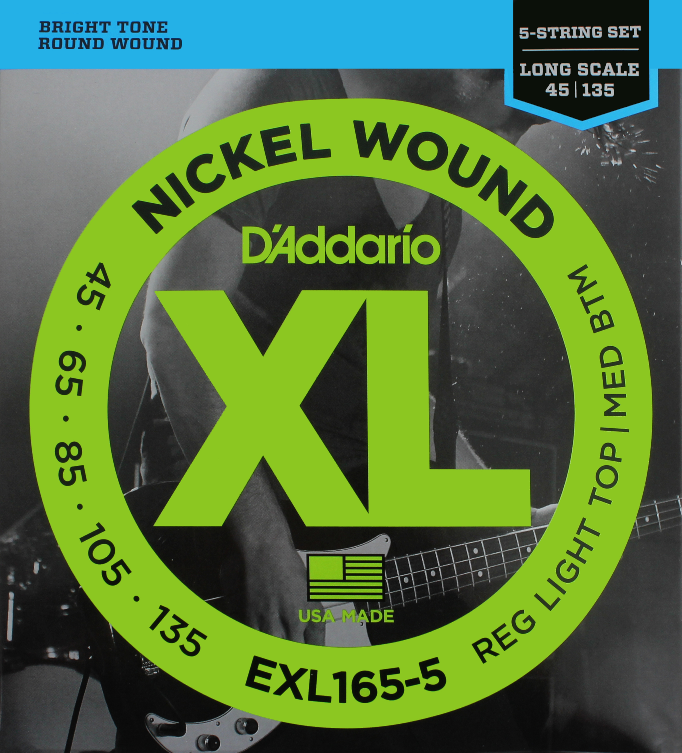 Daddario EXL165-5 nickel Basssaiten
