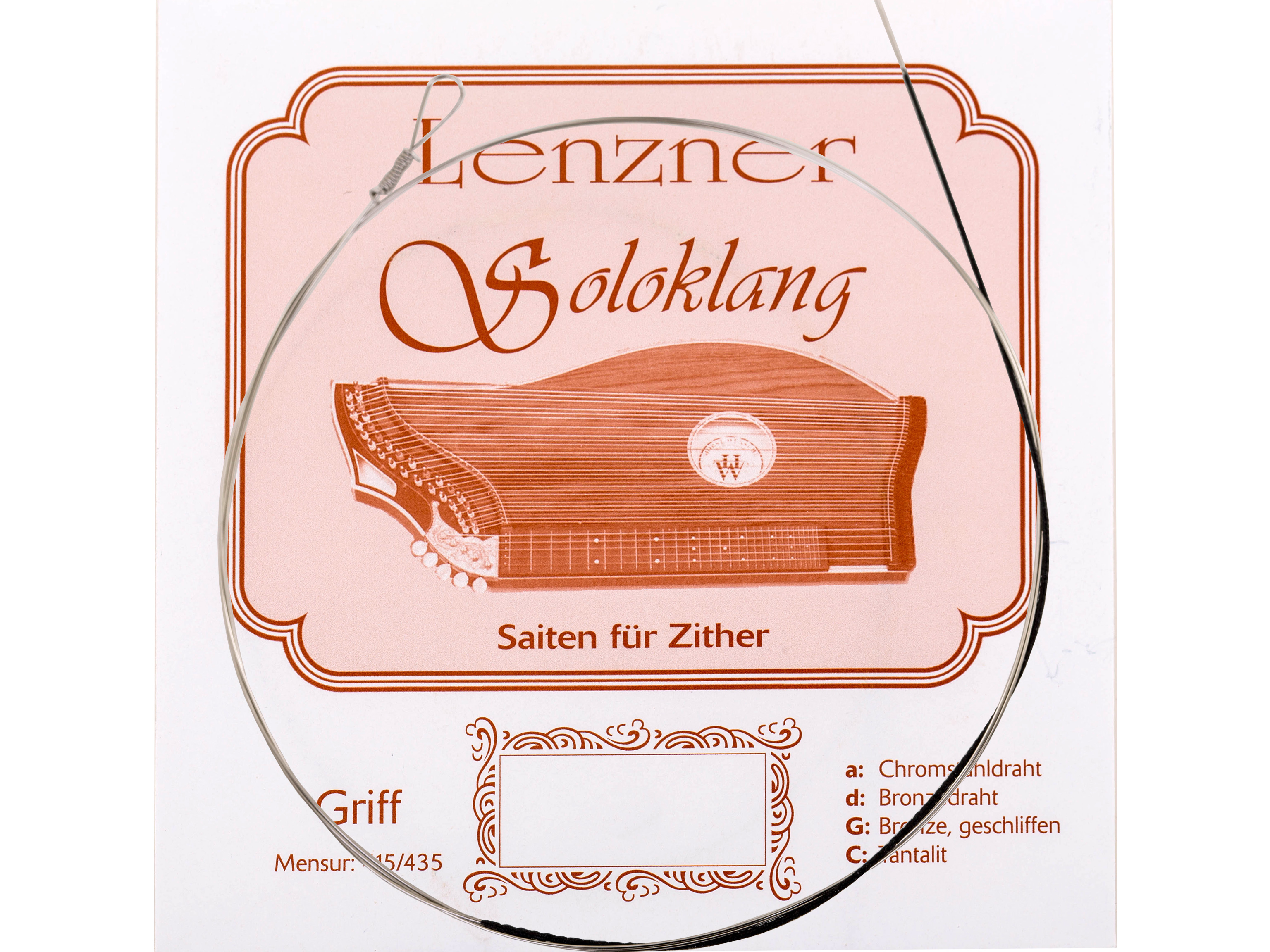 Lenzner 5510 Zithersaitensatz Griffbrett