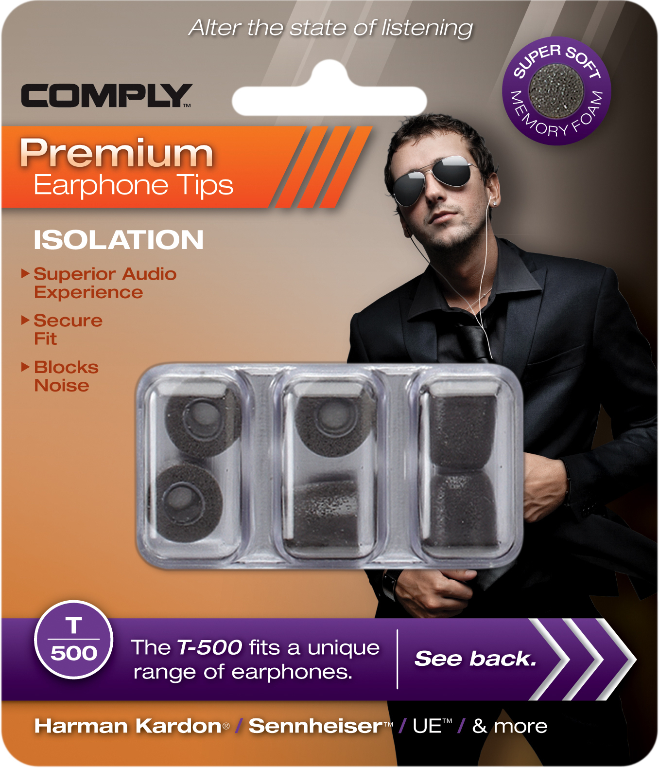 Comply Foam T-500 Mixed Black