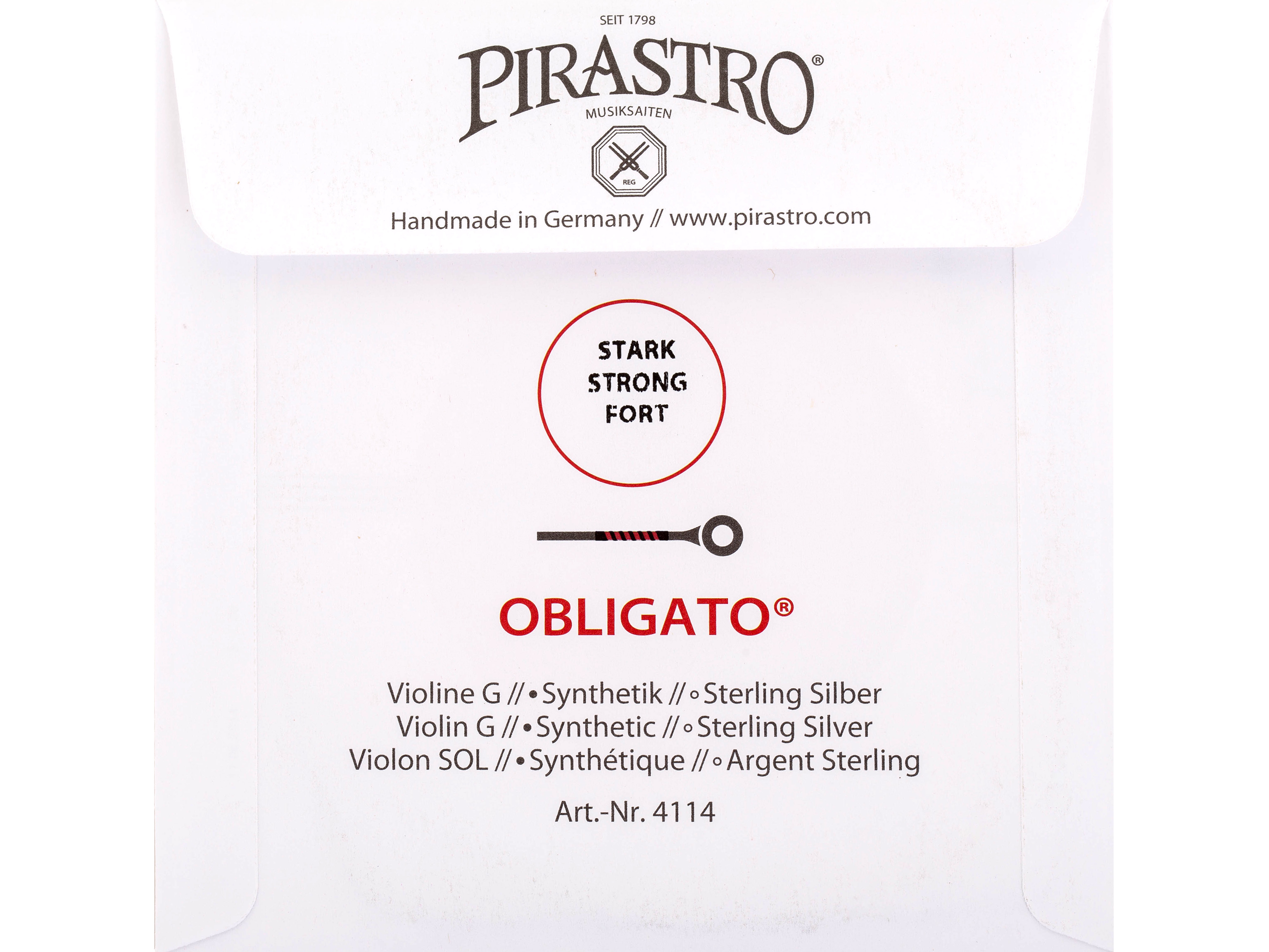 Pirastro 411021 Violinsaitensatz 4/4 Obligato mittel