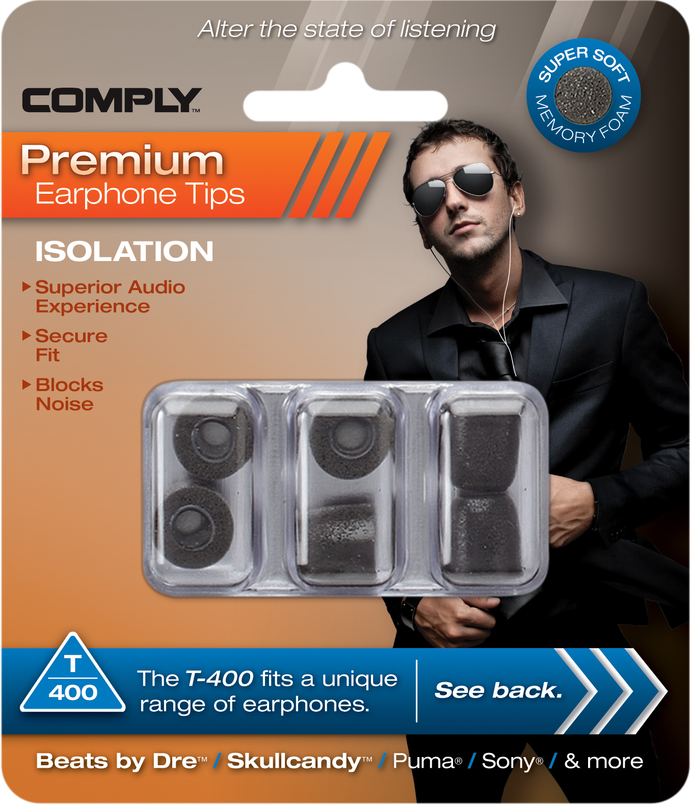 Comply Foam T-400 Mixed Black