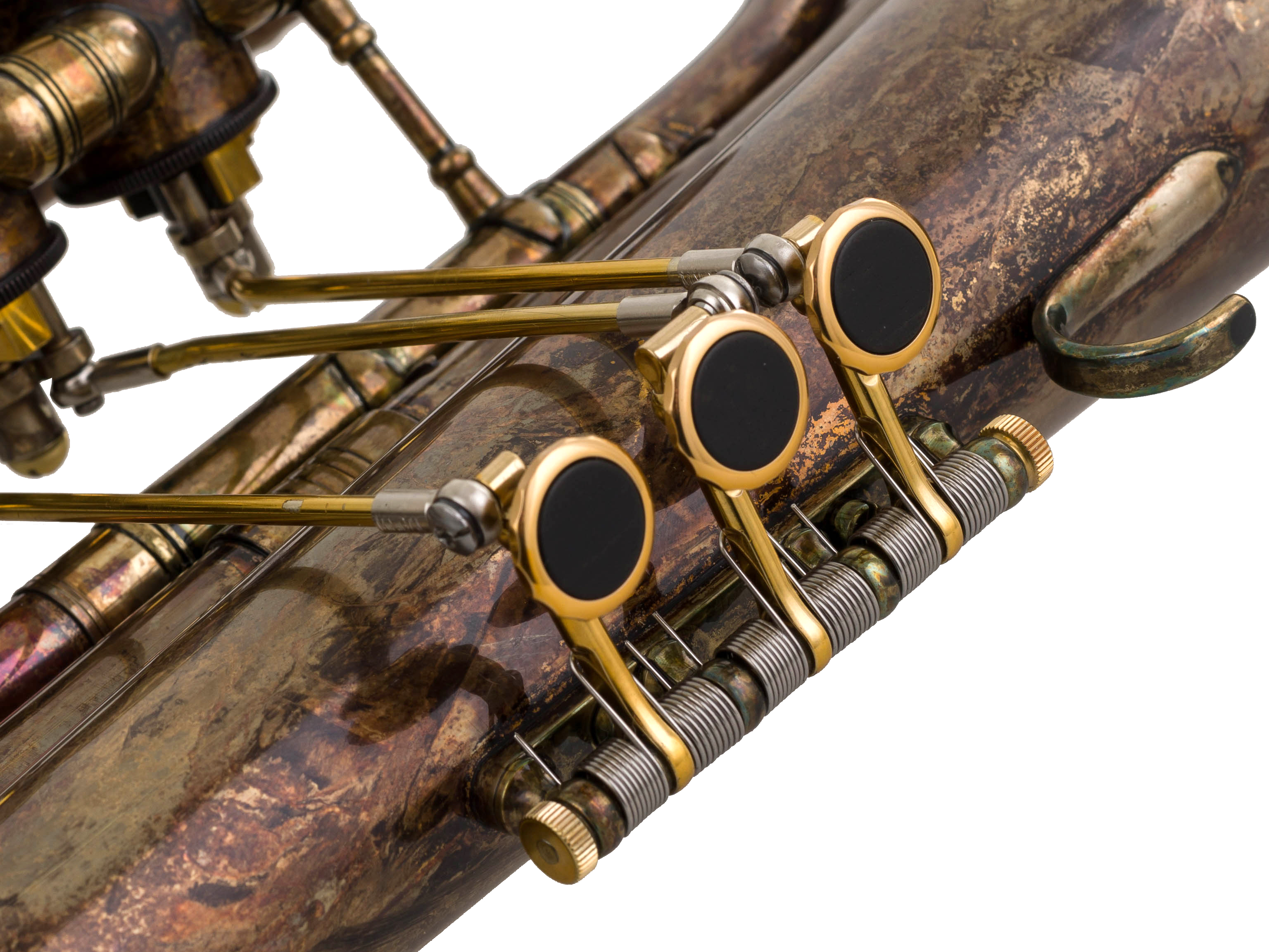 Krinner Basstrompete Goldmessing vertikal Antik-Lack