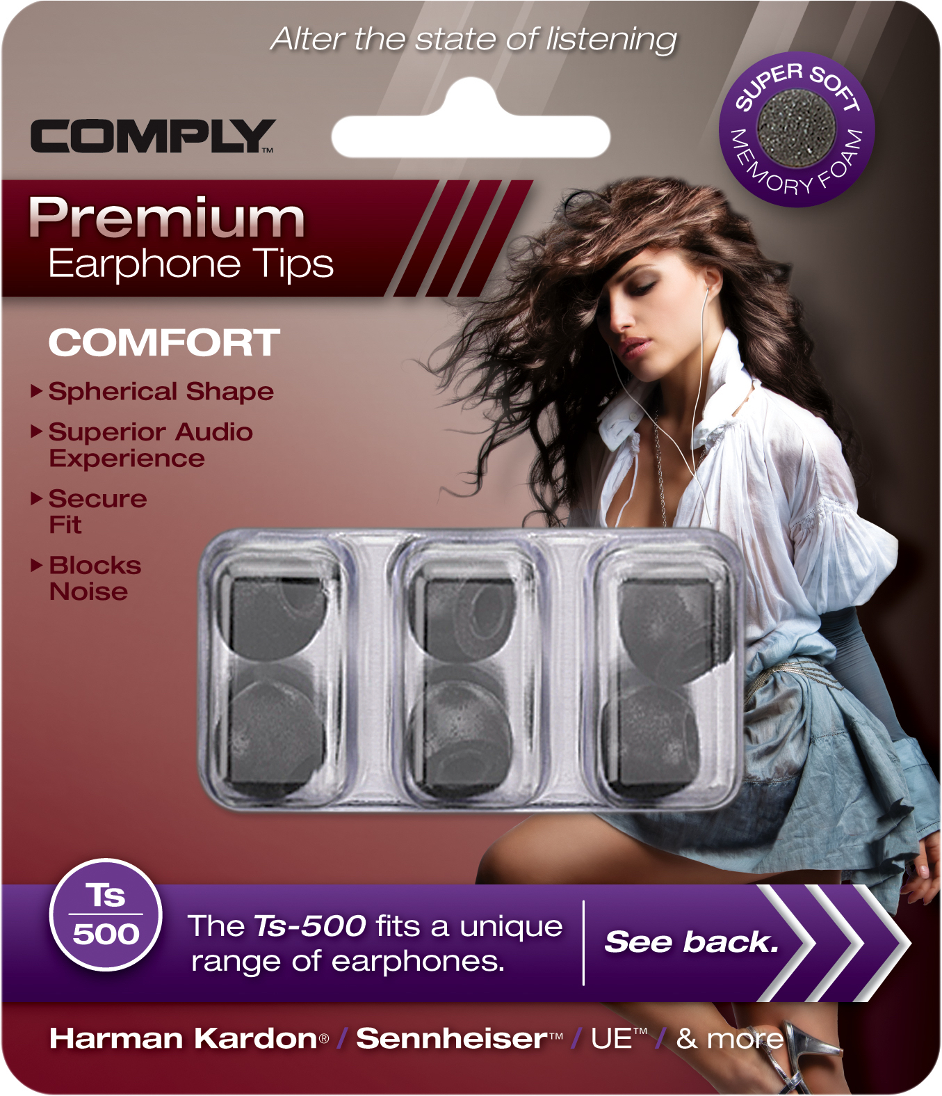 Comply Foam Ts-500 Mixed Black