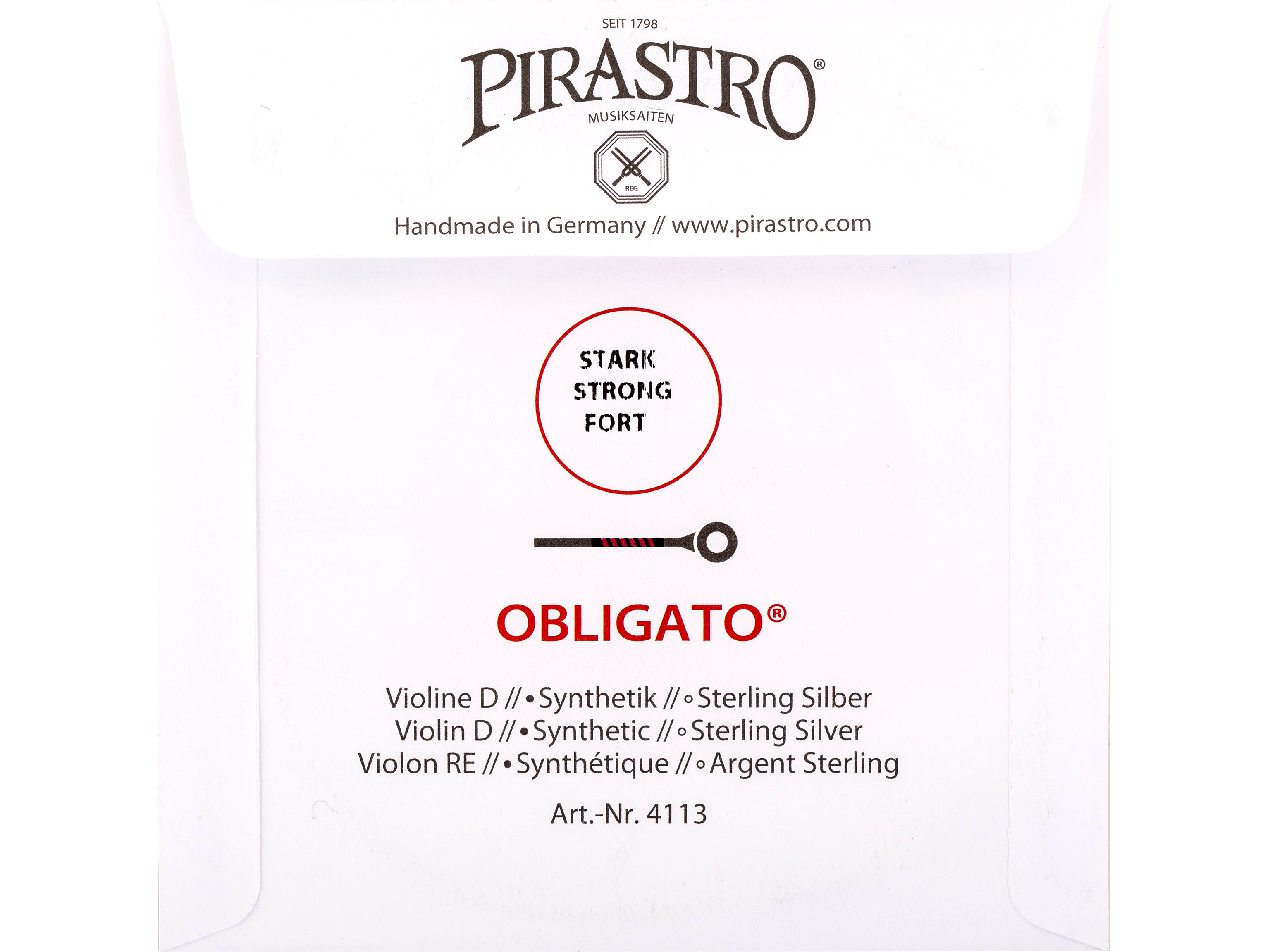 Pirastro 411021 Violinsaitensatz 4/4 Obligato mittel