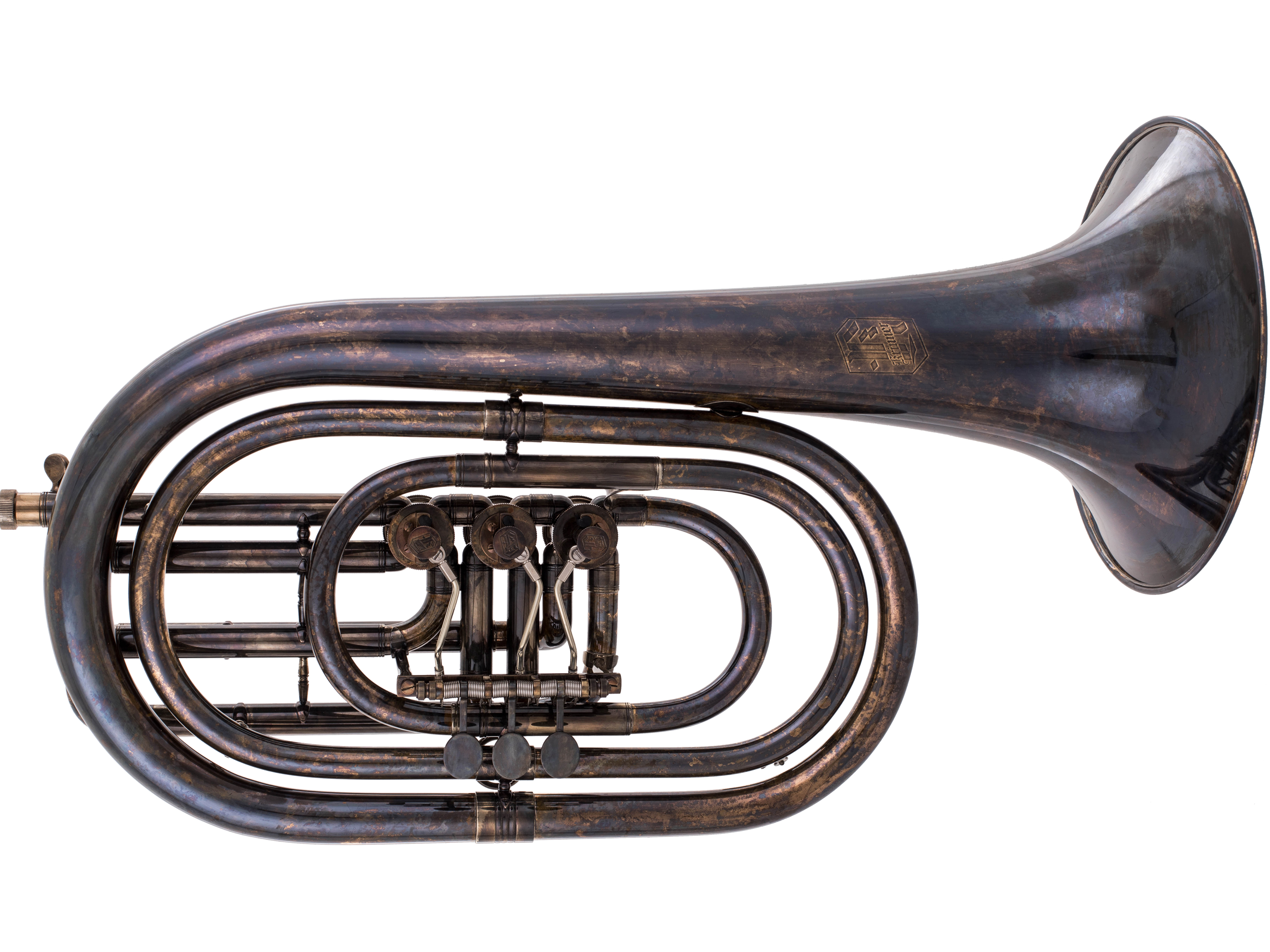 Krinner Basstrompete Goldmessing Antik-Lack