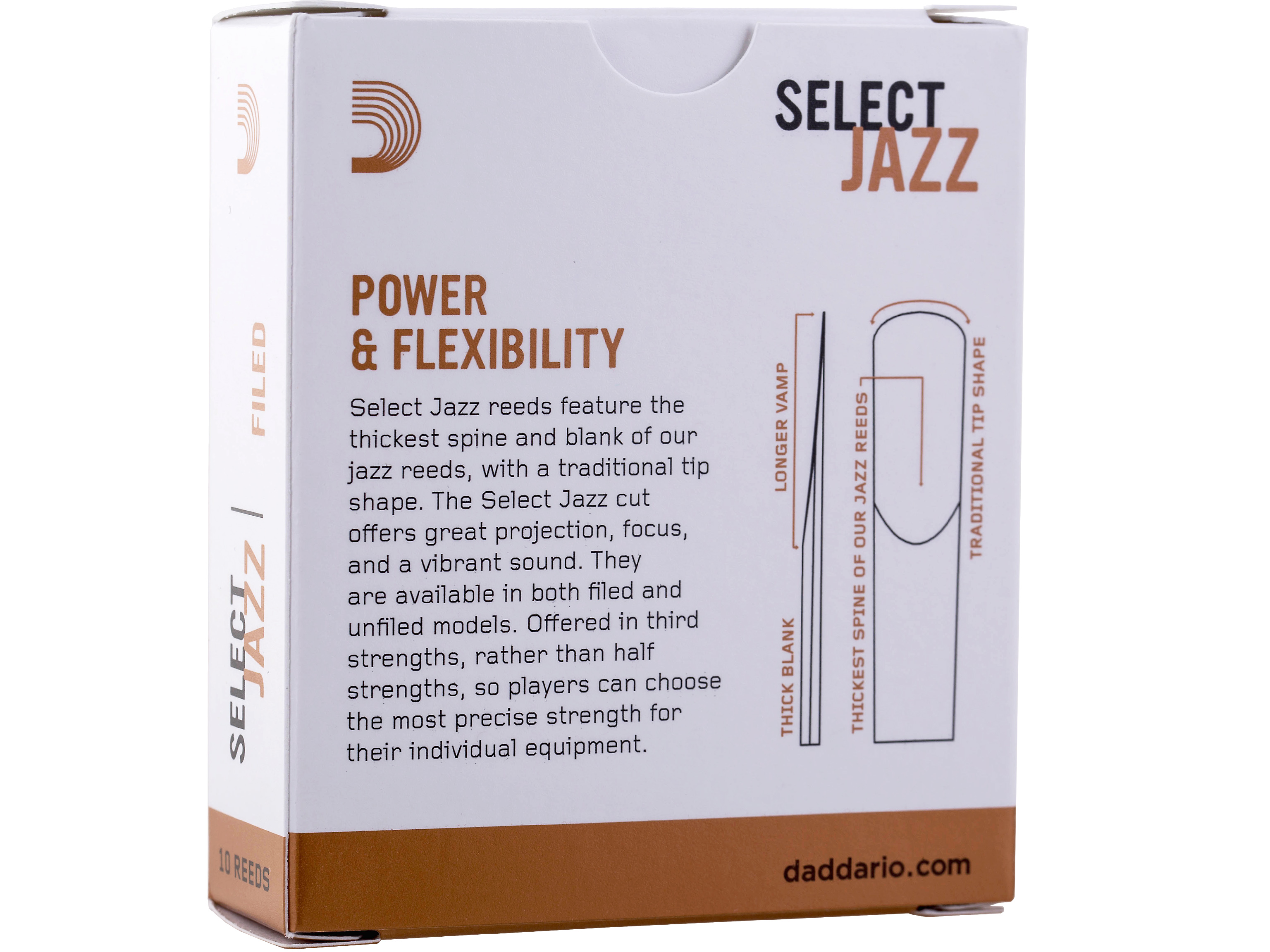 Daddario Saxophonblatt Select Jazz Alt 2M filed