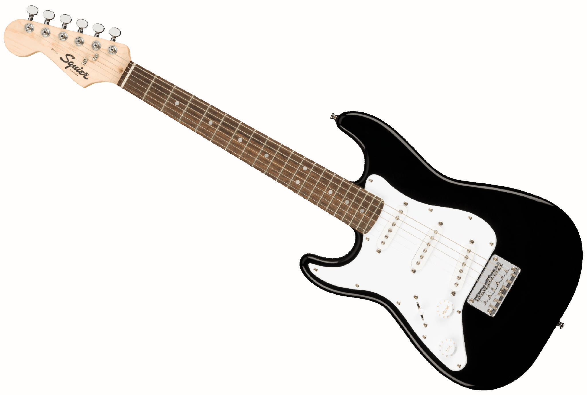 Squier Mini Strat E-Gitarre LH LRL WPG SSS BLK